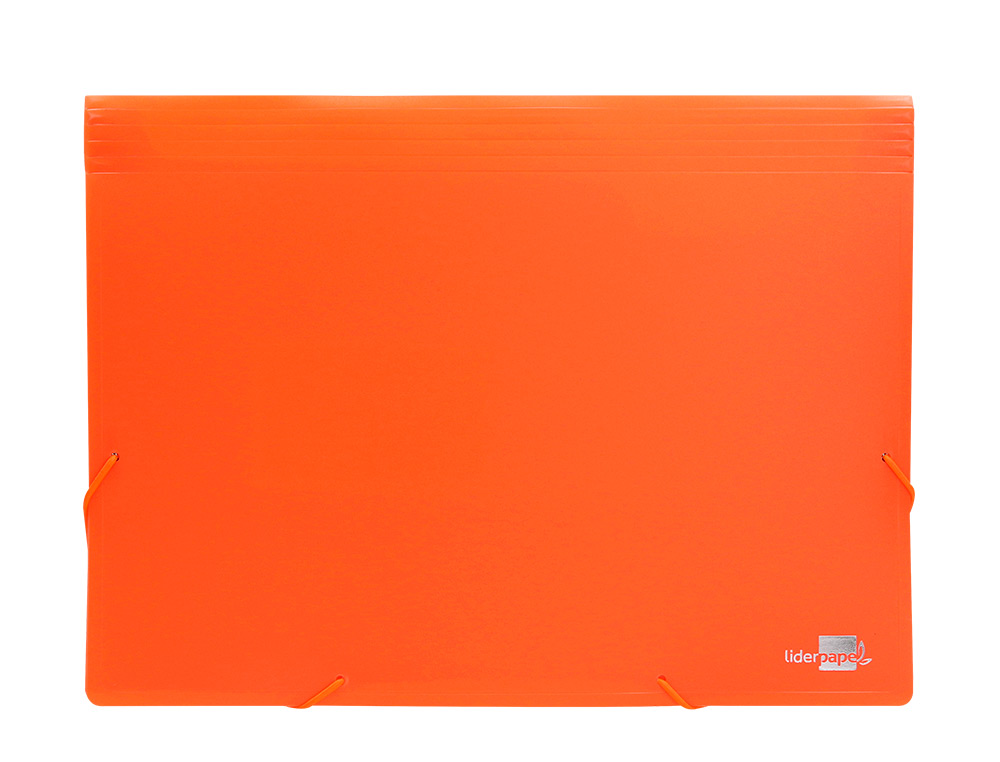 PASTA CLASSIFICADORA COM FOLE LIDERPAPEL POLIPROPILENO DIN A4 LARANJA FLUOR OPACO 13 DEPARTAMENTOS