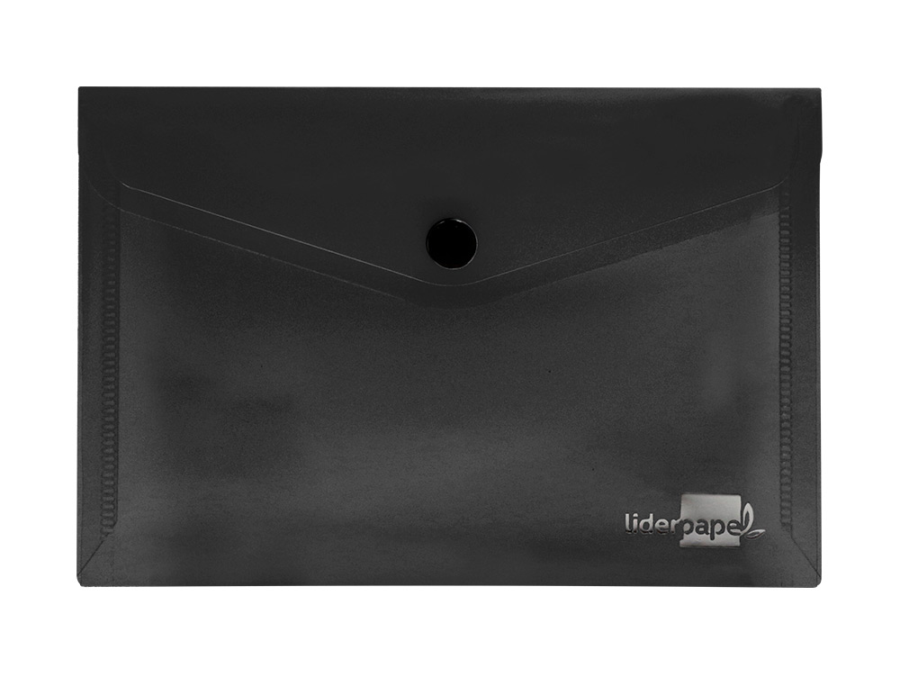 BOLSA PORTA DOCUMENTOS LIDERPAPEL COM MOLA DIN A7 PRETO OPACO