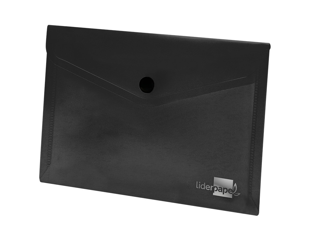 BOLSA PORTA DOCUMENTOS LIDERPAPEL COM MOLA DIN A7 PRETO OPACO