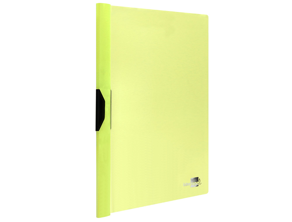 BOLSA DOSSIER LIDERPAPEL COM CLIP LATERAL DIN A4 AMARELO FLUOR OPACO 30 FOLHAS