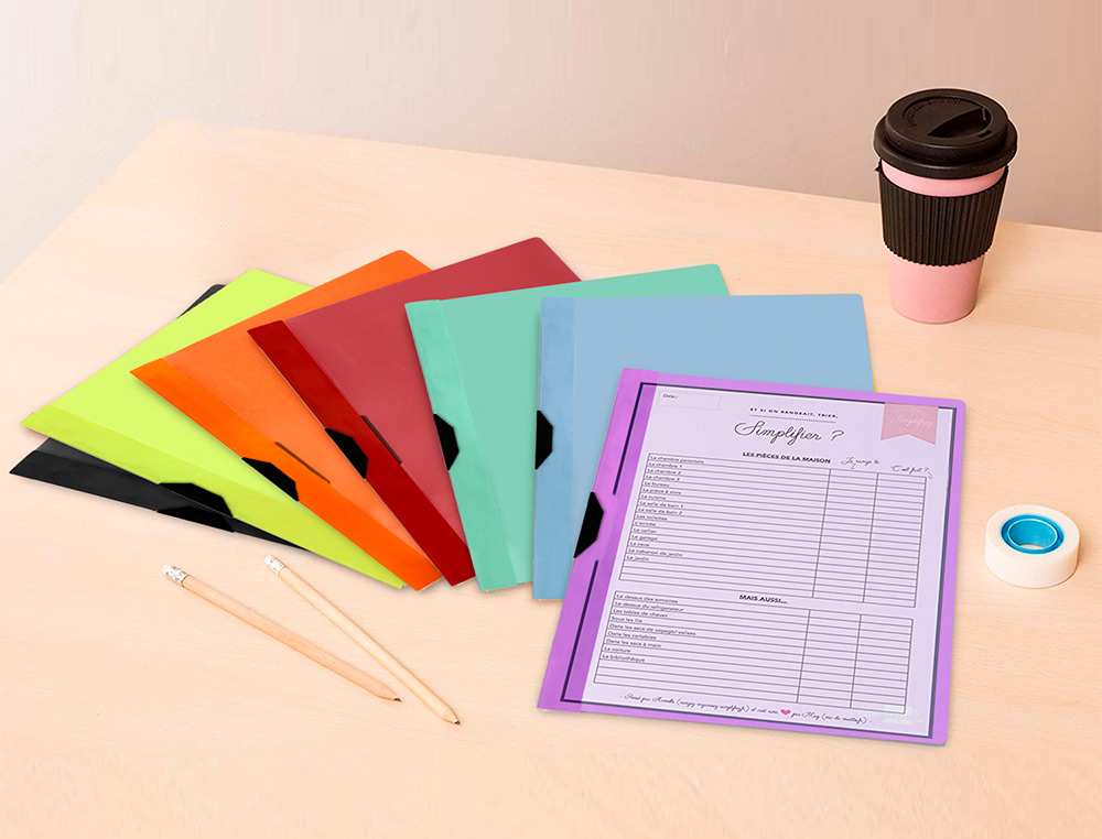 BOLSA DOSSIER LIDERPAPEL COM CLIP LATERAL DIN A4 AMARELO FLUOR OPACO 30 FOLHAS