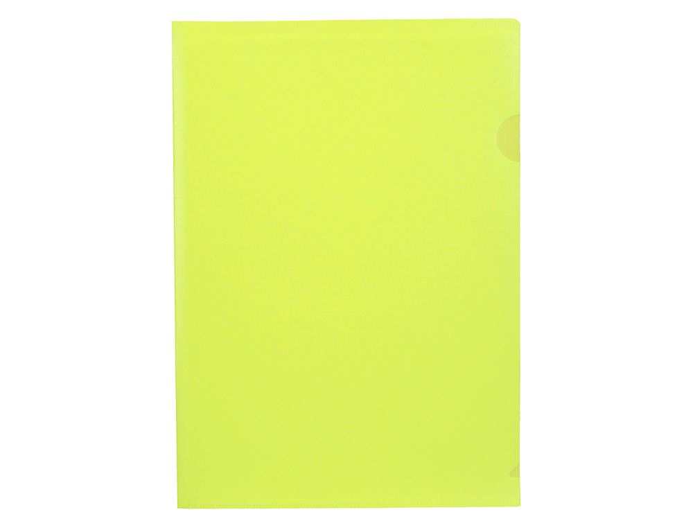 BOLSA DOSSIER LIDERPAPEL DIN A4 POLIPROPILENO AMARELO FLUOR OPACO 20 FOLHAS