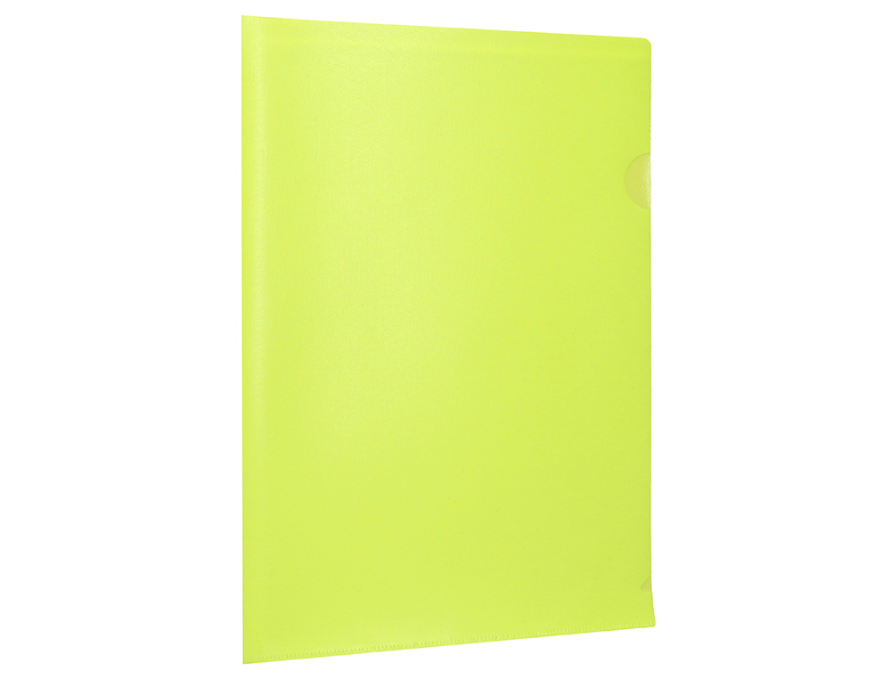 BOLSA DOSSIER LIDERPAPEL DIN A4 POLIPROPILENO AMARELO FLUOR OPACO 20 FOLHAS
