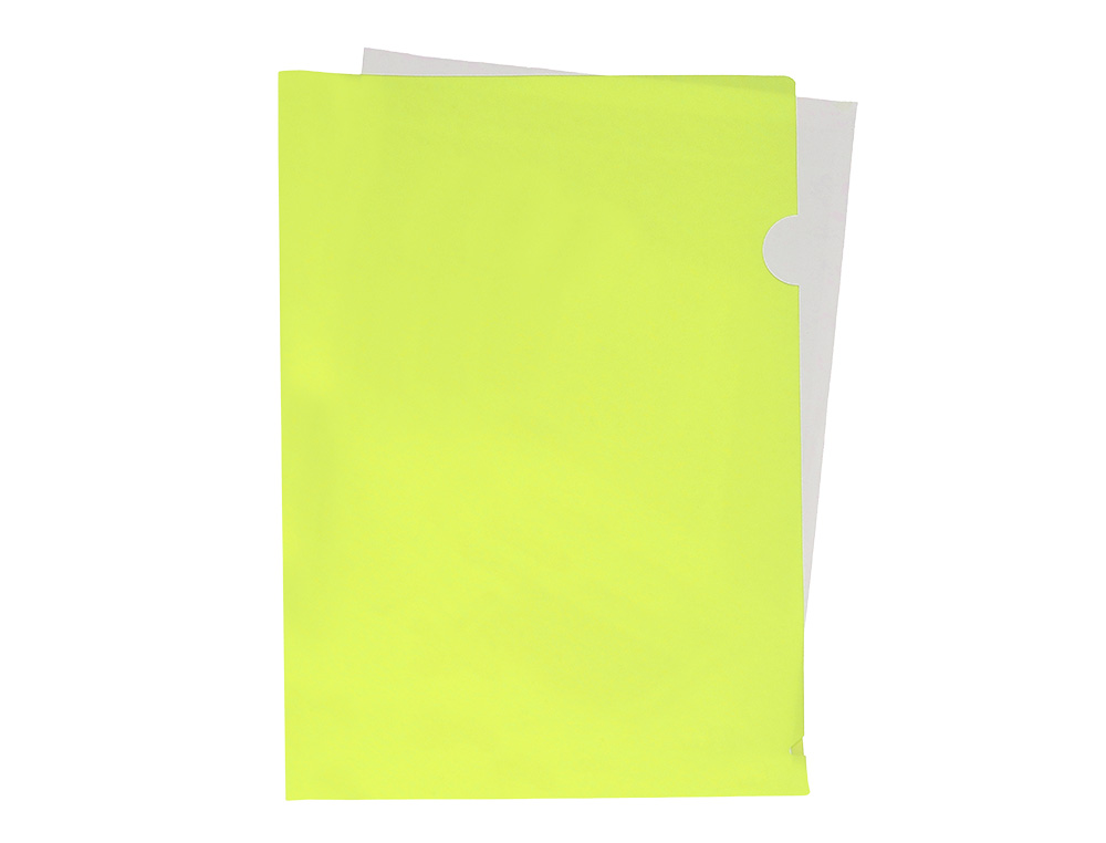 BOLSA DOSSIER LIDERPAPEL DIN A4 POLIPROPILENO AMARELO FLUOR OPACO 20 FOLHAS