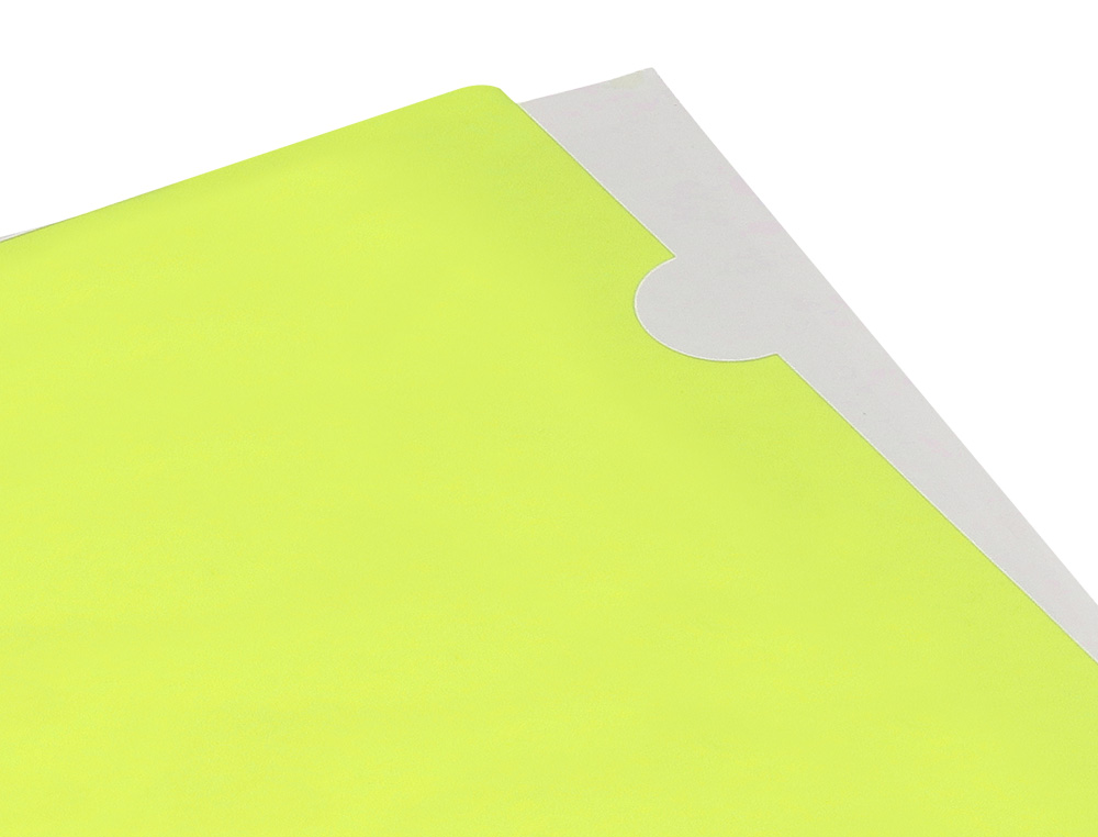 BOLSA DOSSIER LIDERPAPEL DIN A4 POLIPROPILENO AMARELO FLUOR OPACO 20 FOLHAS