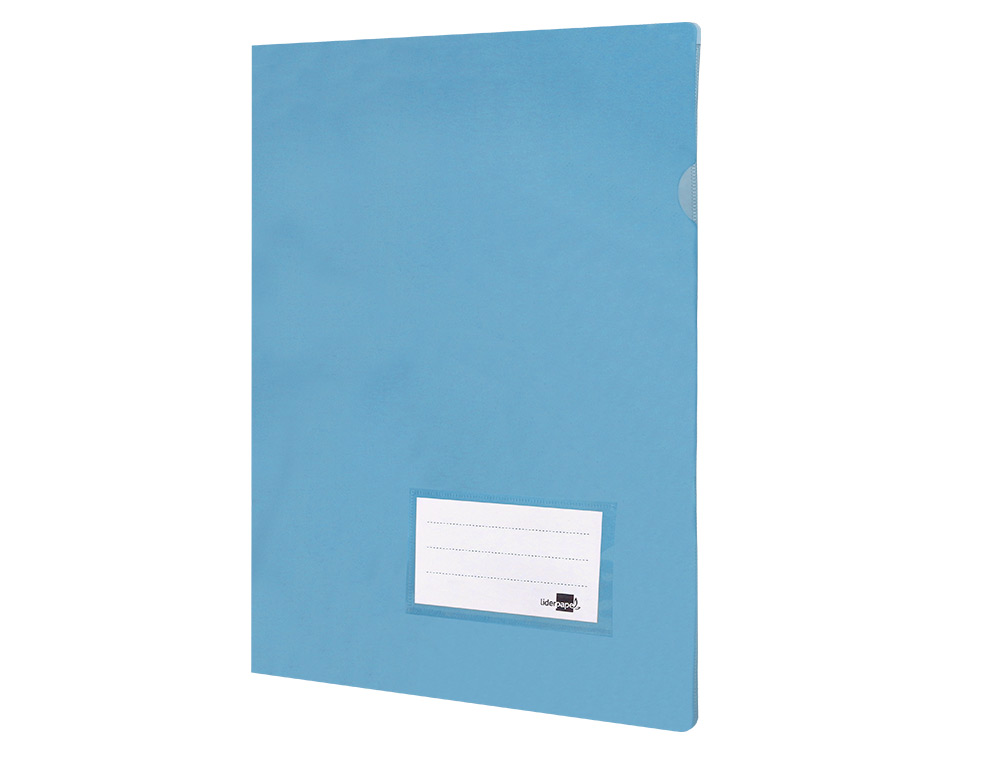 BOLSA DOSSIER LIDERPAPEL DIN A4 POLIPROPILENO 180 MICRONS CELESTE OPACO 20 FOLHAS