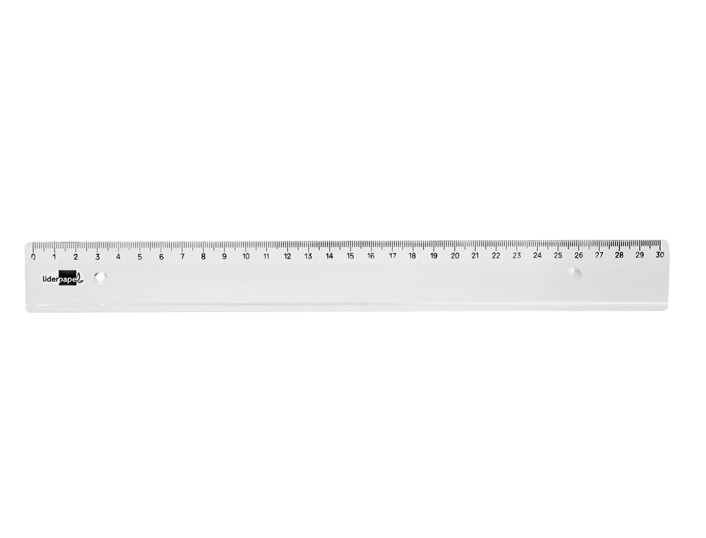 REGUA LIDERPAPEL EM PLASTICO TRANSPARENTE 30 CM