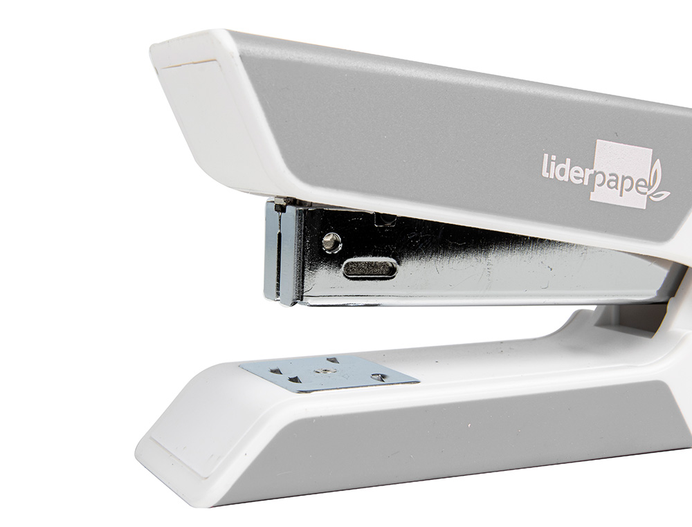 AGRAFADOR LIDERPAPEL COM OFERTA DE SACA AGRAFES E CAIXA DE 1000 AGRAFES 22/6 24/6 CAPACIDADE 20F COR CINZA