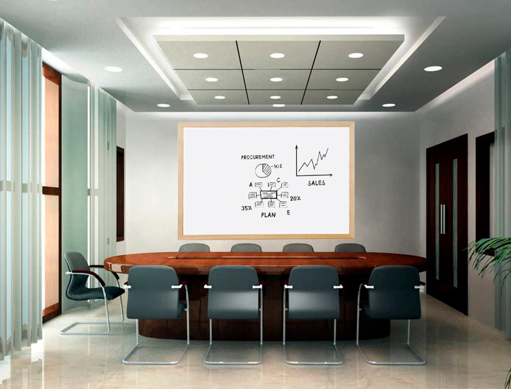 QUADRO BRANCO Q-CONNECT LAMINADO CAIXILHO DE MADEIRA 100X150 CM
