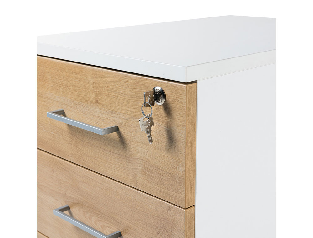ARMARIO ROCADA COM DOIS GAVETAS SERIE STORE 58X40X59,5 CM ACABAMENTO AW04 BRANCO/BRANCO
