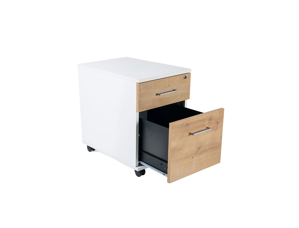 ARMARIO ROCADA COM DOIS GAVETAS SERIE STORE 58X40X59,5 CM ACABAMENTO AW04 BRANCO/BRANCO