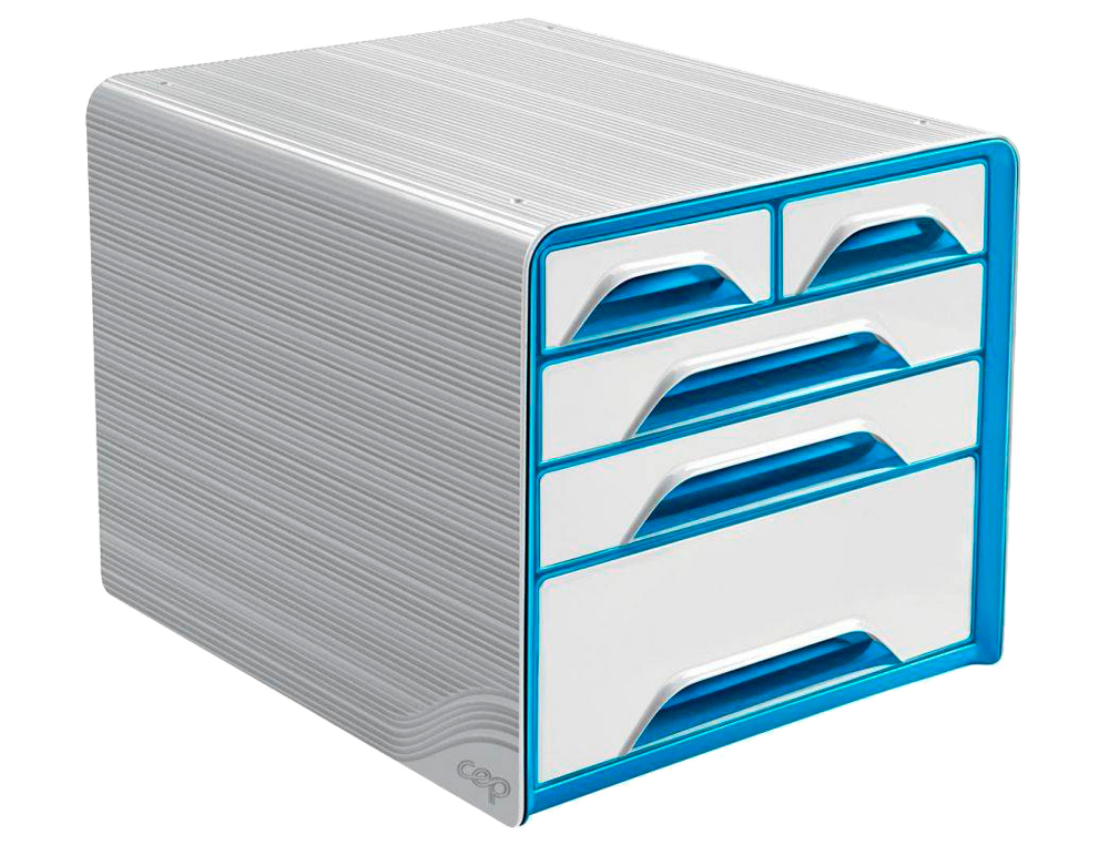 BLOCOS CLASSIFICADORES DE SECRETARIA CEP 5 GAVETAS MISTOS BRANCO/AZUL 360X288X270 MM