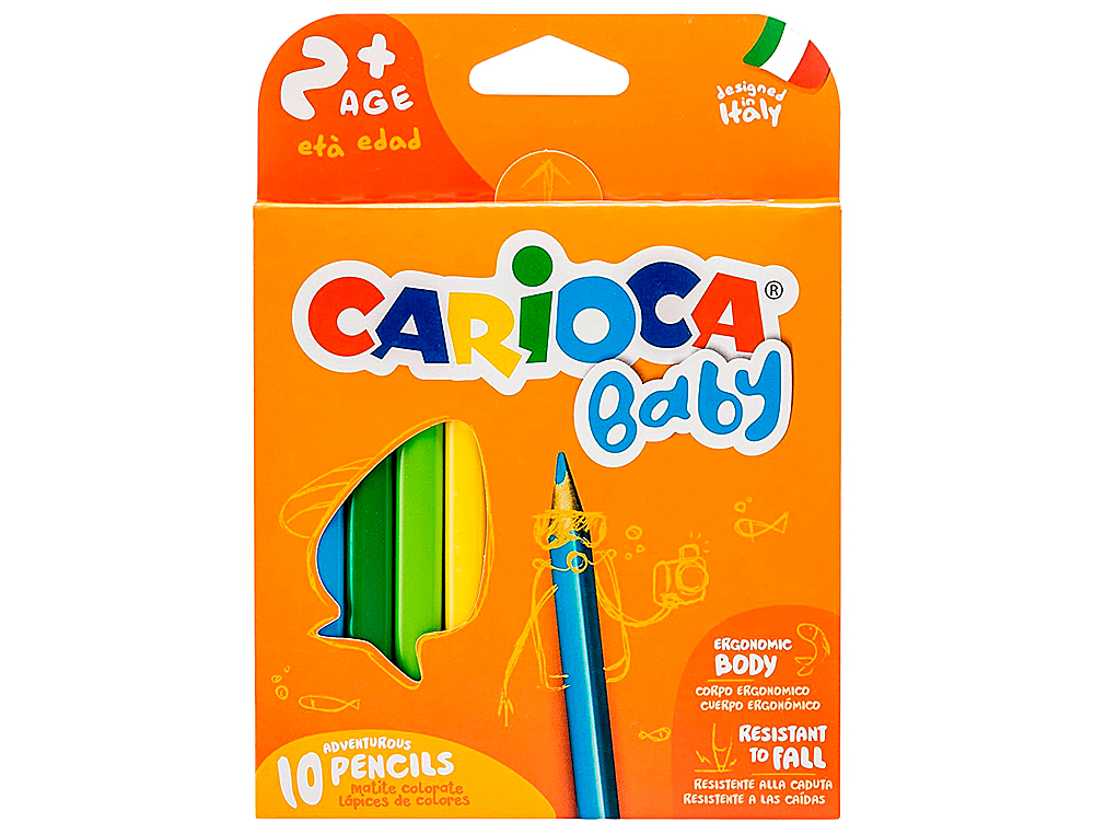LAPIS DE CORES CARIOCA BABY 2 ANOS CAIXA DE 10 CORES SORTIDOS