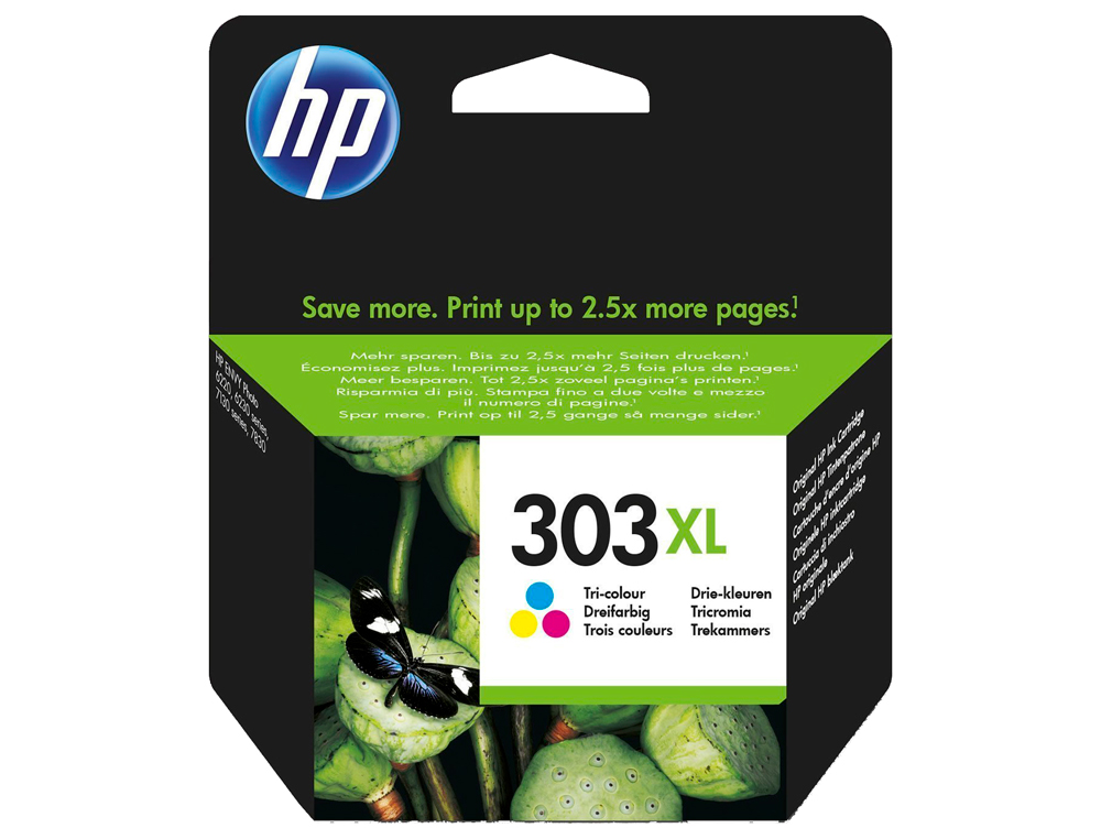 TINTEIRO HP 303 XL ENVY PHOTO 6230 / 7130 / 7830 COR TRICOR CAPACIDADE 415 PAG