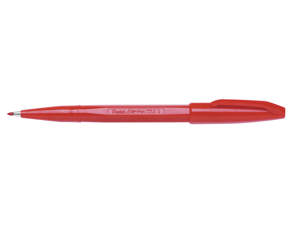 CANETA PENTEL COM PONTA DE FIBRA SIGN PEN NA COR VERMELHO