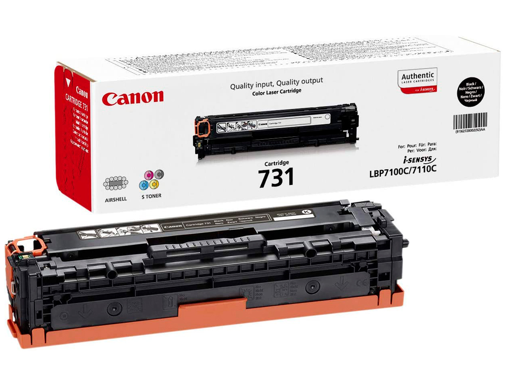 TONER CANON 731 BK I-SENSYS LBP7100CN / LBP7110CW / MF623CN / MF628CW / MF8230CN / MF8280CW PRETO 1400 PAGINAS