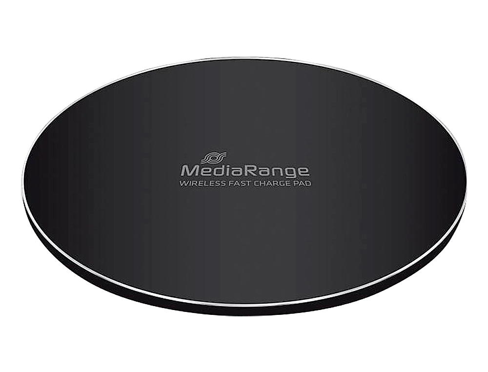 CARREGADOR SEM FIOS MEDIARANGE PARA SMARTPHONES COMPATIVEL COM CARGA RAPIDA QI COR PRETA