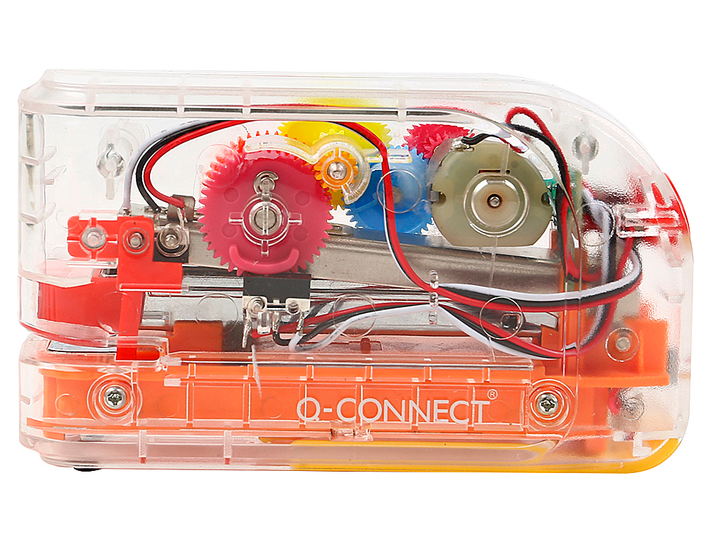 AGRAFADOR Q-CONNECT ELETRICO PLASTICO TRANSPARENTE MECANISMO DE CORES CAPACIDADE 20 FOLHAS USA AGRAFES 24/6 26/6