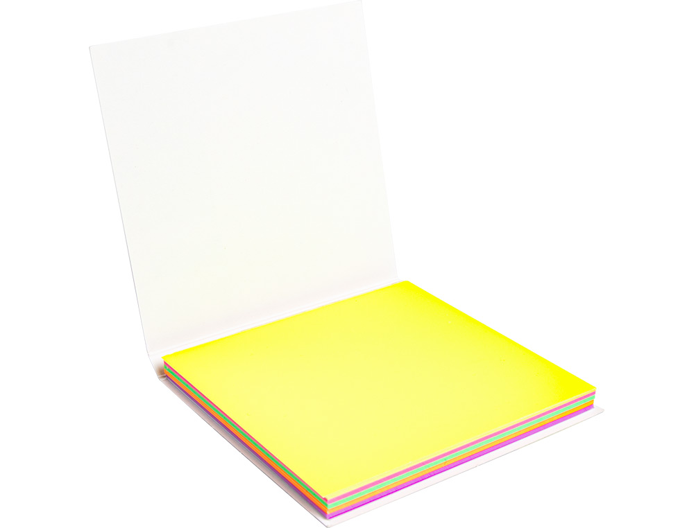 BLOCO DE NOTAS MAGNETICAS Q-CONNECT 70X70 MM 100 FOLHAS 5 CORES FLUORESCENTES