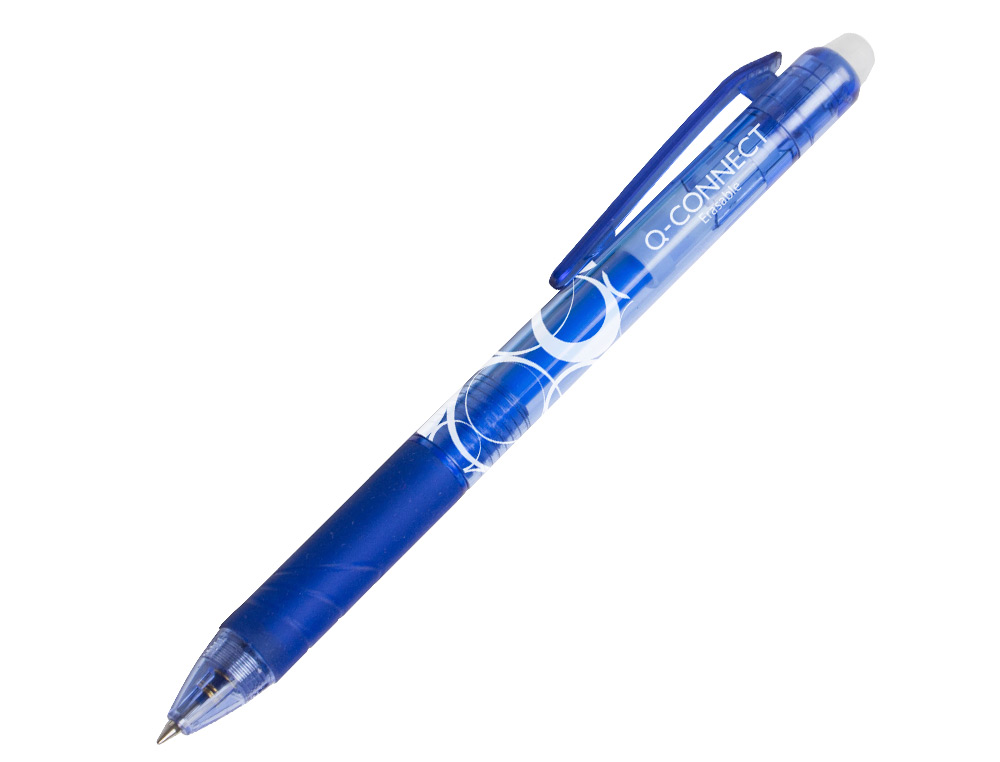 RECARGA ESFEROGRAFICA Q-CONNECT RETRATIL KF11058 APAGAVEL AZUL CAIXA DE 3 UNIDADES