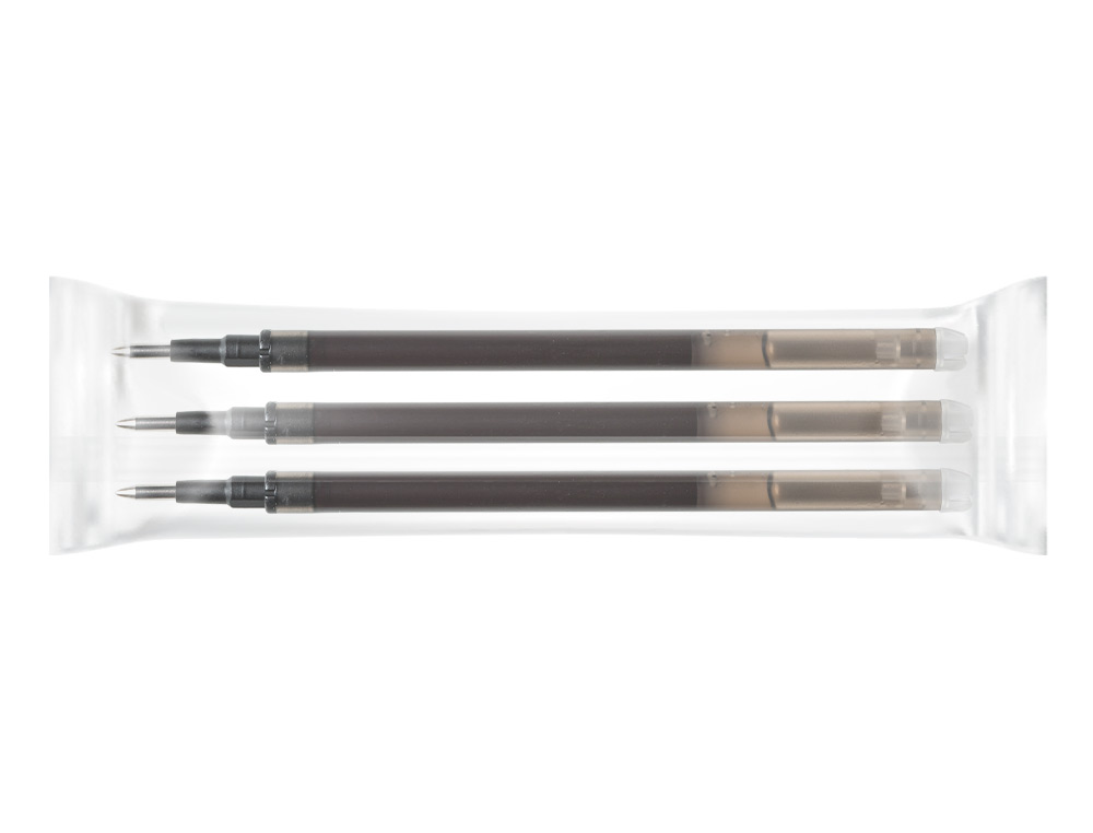 RECARGA ESFEROGRAFICA Q-CONNECT RETRATIL KF11057 APAGAVEL PRETO CAIXA DE 3 UNIDADES
