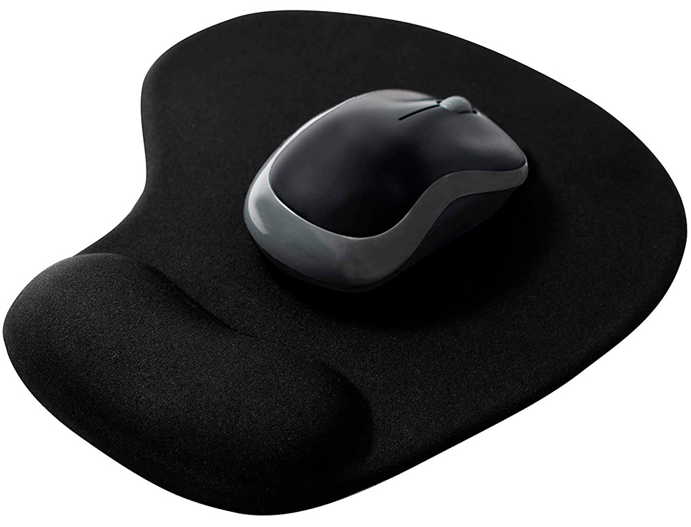 TAPETE PARA RATO Q-CONNECT COM APOIO DE PULSOS DE GEL COR PRETO
