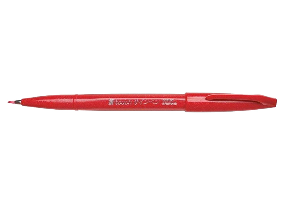 CANETA PINCEL PENTEL TOUCH PARA CALIGRAFIA COR VERMELHO