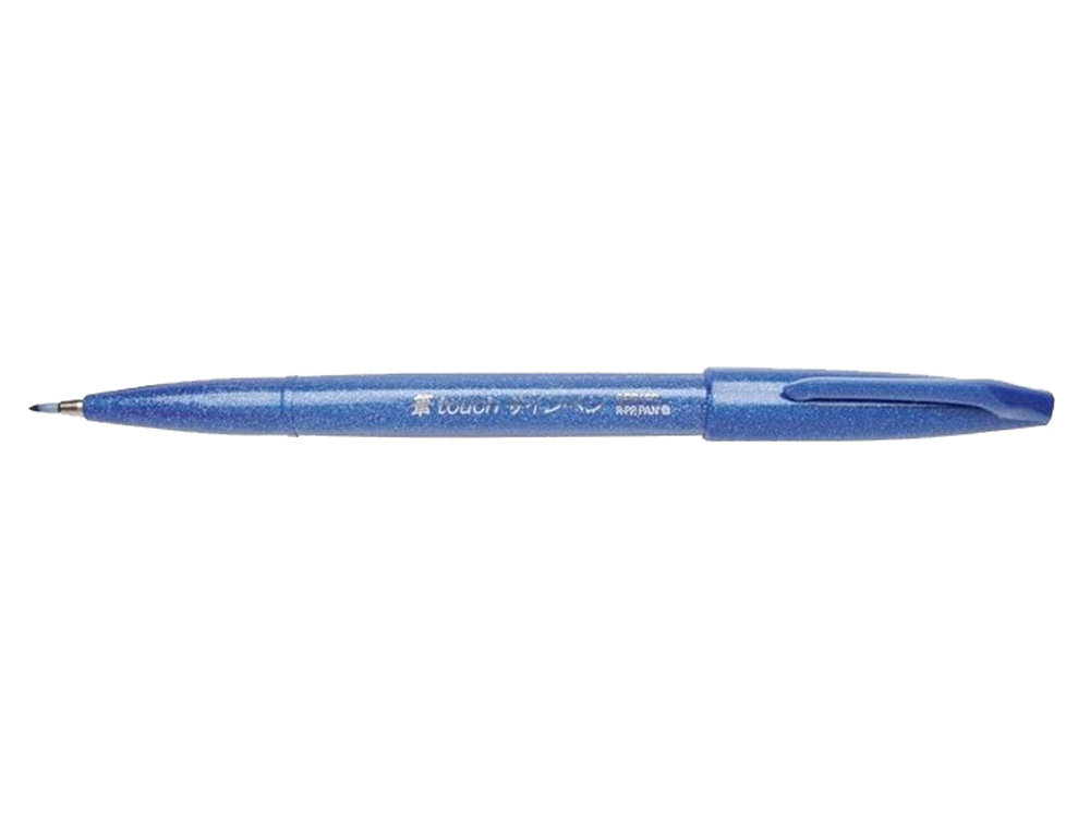 CANETA PINCEL PENTEL TOUCH PARA CALIGRAFIA COR AZUL