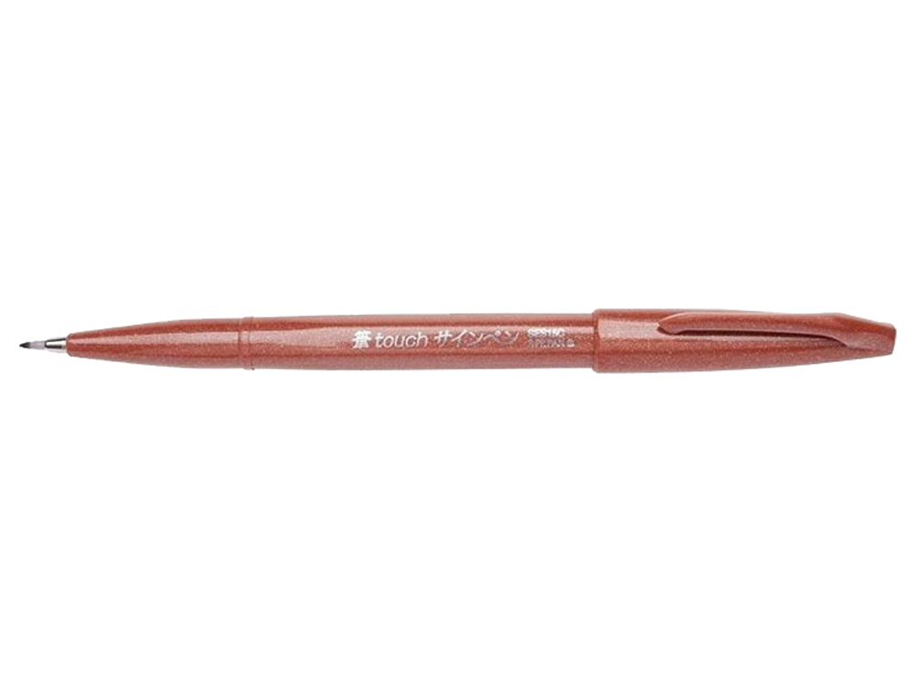 CANETA PINCEL PENTEL TOUCH PARA CALIGRAFIA COR CASTANHO