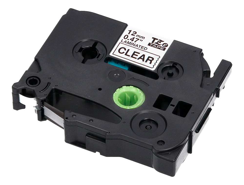 FITA Q-CONNECT TZE-131 TRANSPARENTE-PRETA 12MM COMPRIMENTO 8 MT