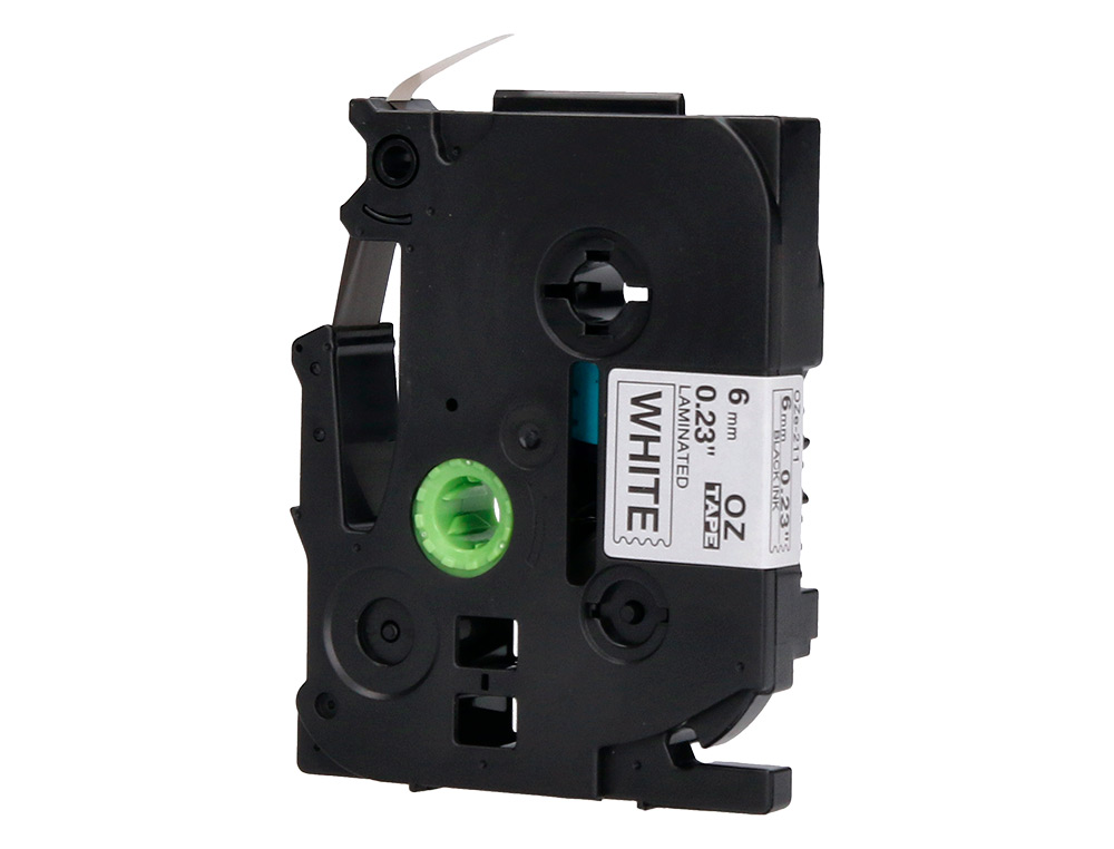 FITA Q-CONNECT TZE-211 BRANCA-PRETA 6MM COMPRIMENTO 8 MT