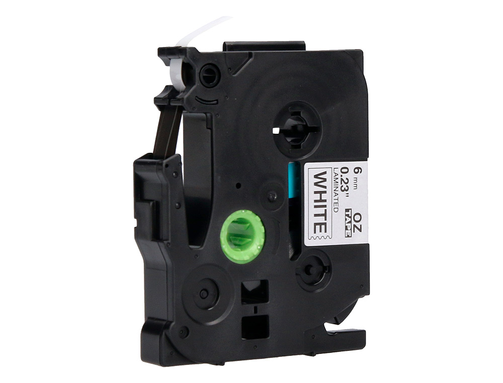 FITA Q-CONNECT TZE-211 BRANCA-PRETA 6MM COMPRIMENTO 8 MT