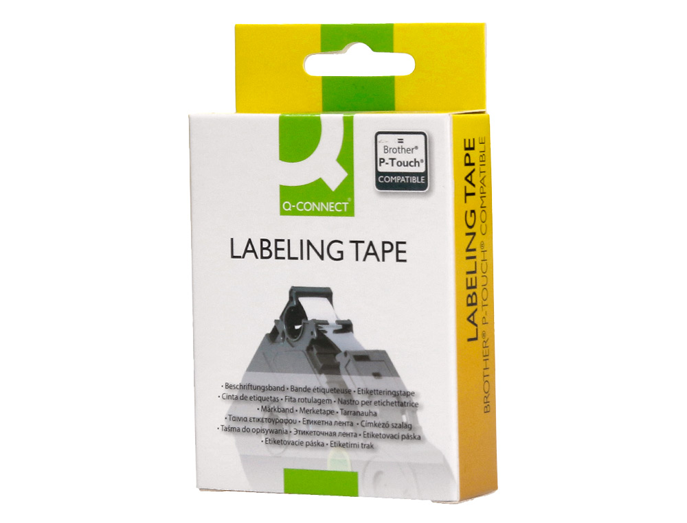 FITA Q-CONNECT TZE-231 BRANCA-PRETA 12MM COMPRIMENTO 8 MT
