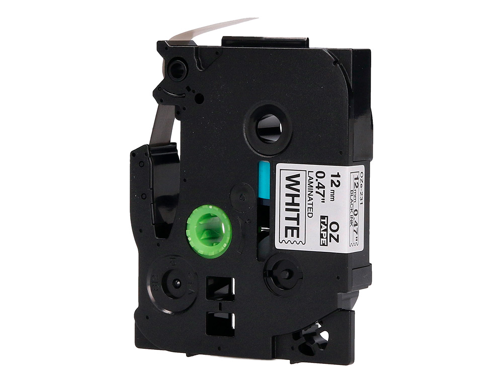 FITA Q-CONNECT TZE-231 BRANCA-PRETA 12MM COMPRIMENTO 8 MT