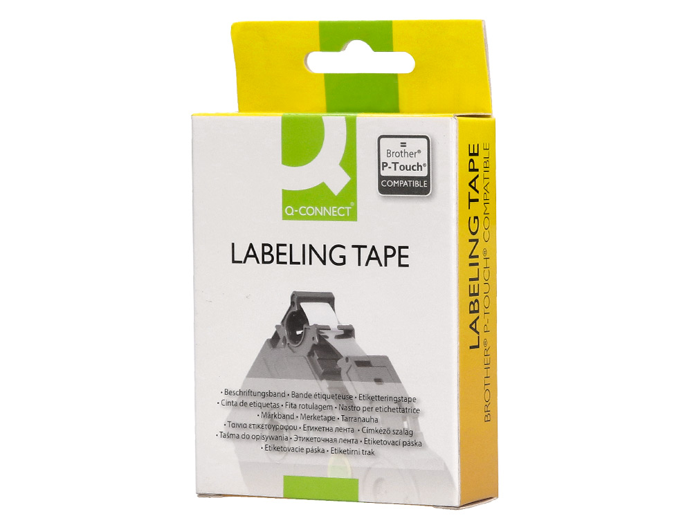 FITA Q-CONNECT TZE-631 AMARELO-PRETA 12MM COMPRIMENTO 8 MT