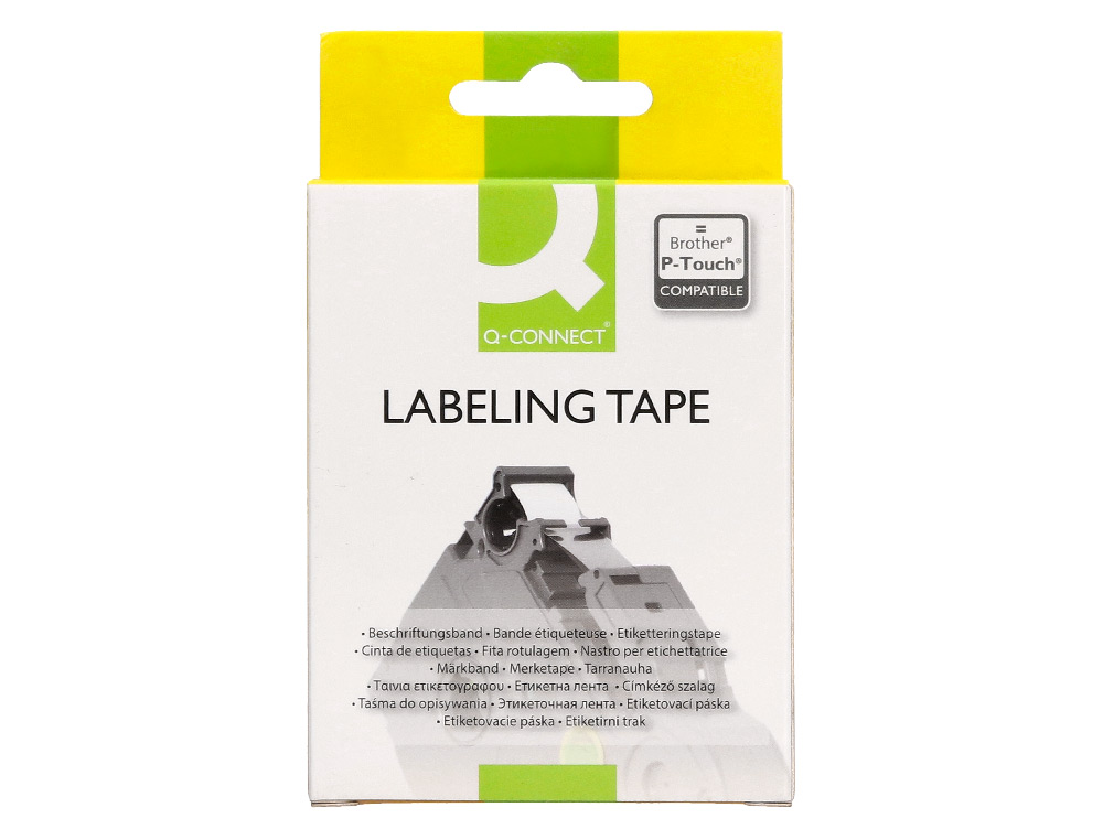 FITA Q-CONNECT TZE-631 AMARELO-PRETA 12MM COMPRIMENTO 8 MT