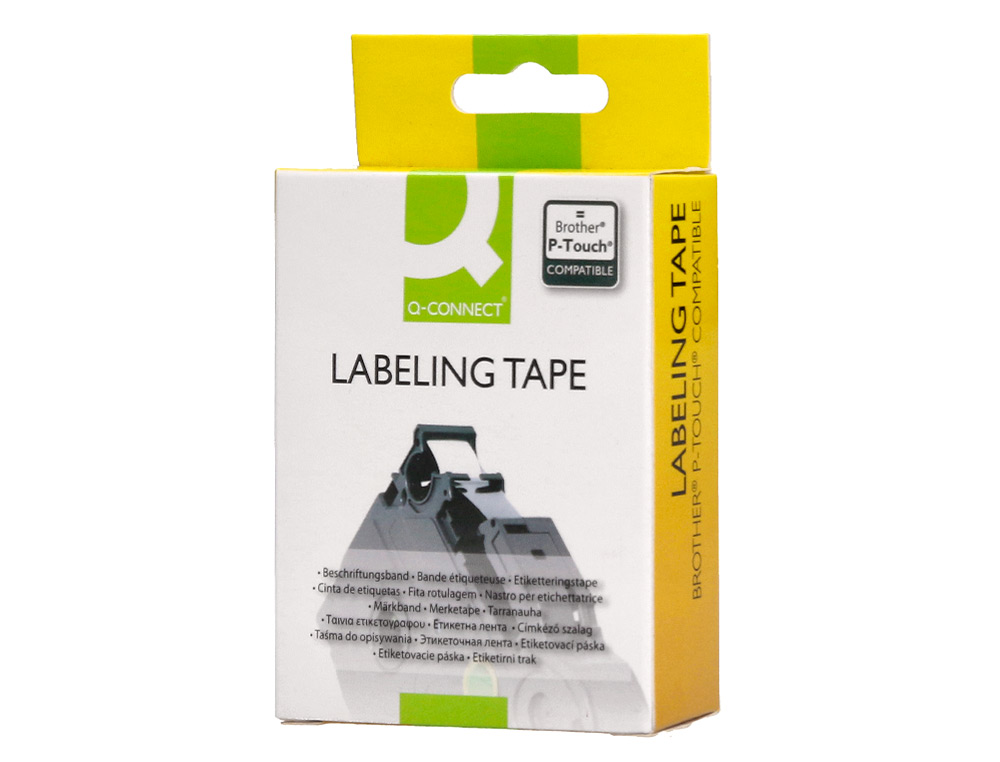 FITA Q-CONNECT TZE-641 AMARELO-PRETA 18MM COMPRIMENTO 8 MT