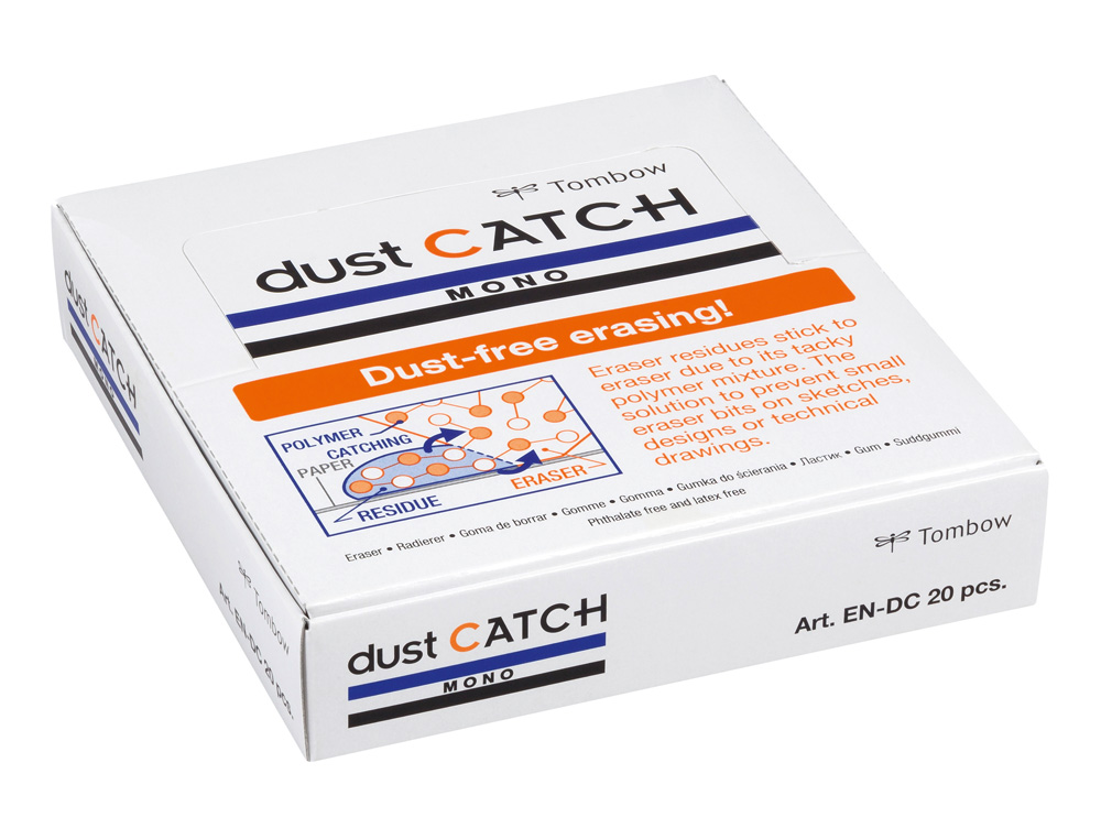 BORRACHA TOMBOW MONO DUST CATCH POLIMERA PVC PRETO CAIXA DE 20 UNIDADES