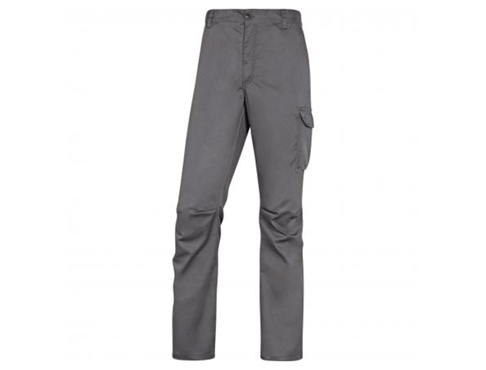 CALCAS DE TRABALHO DELTAPLUS CINTURA ELASTICA 5 ESTOJOS COR CINZA / PRETO TAMANHO S