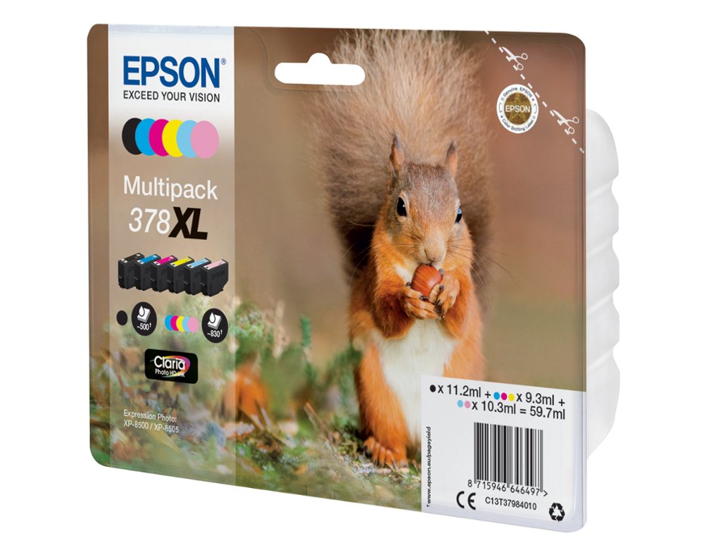 TINTEIRO EPSON 378 XL EXPRESSION HOME XP-8605 / 15000 / 8500 PRETO AMARELO CIAN MAGENTA CIAN CLARO