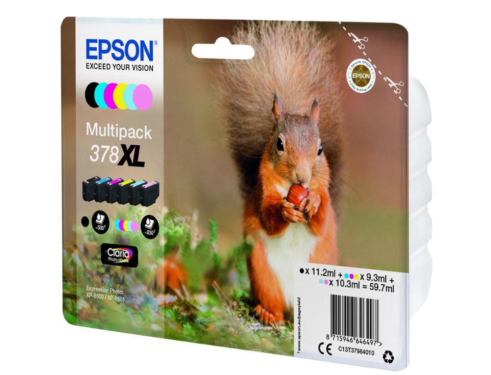 TINTEIRO EPSON 378 XL EXPRESSION HOME XP-8605 / 15000 / 8500 PRETO AMARELO CIAN MAGENTA CIAN CLARO