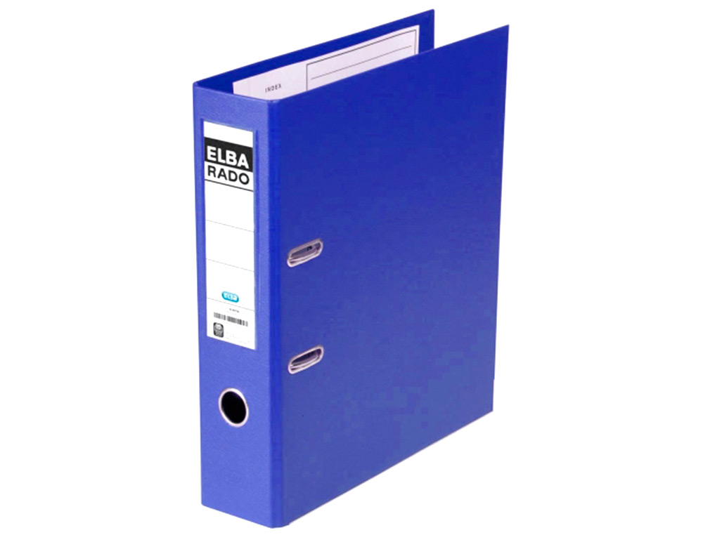 PASTA DE ARQUIVO DE ALAVANCA ELBA CHIC CARTAO FORRADO PVC COM RADO FOLIO LOMBADA DE 80 MM AZUL
