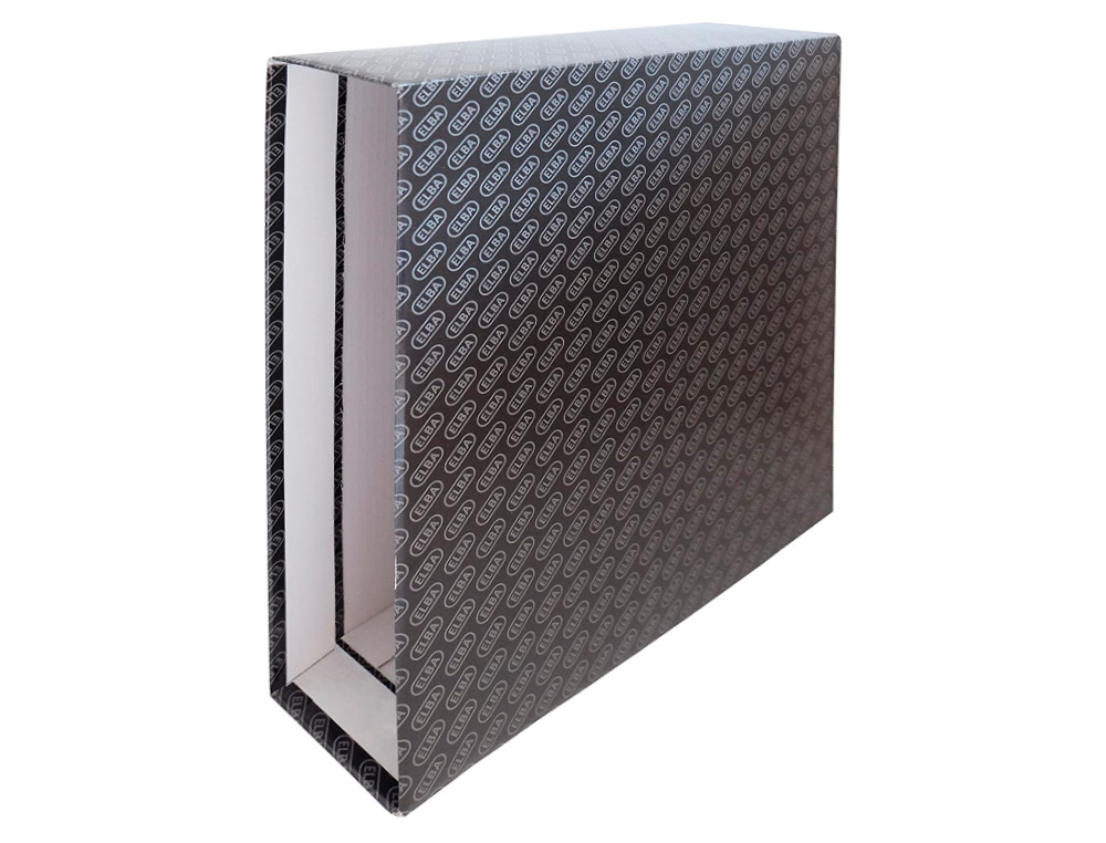 CAIXA PARA PASTA DE ARQUIVO DE ALAVANCA ELBA CARTAO FORRADO DIN A4 LOMBADA 85 MM PRETO