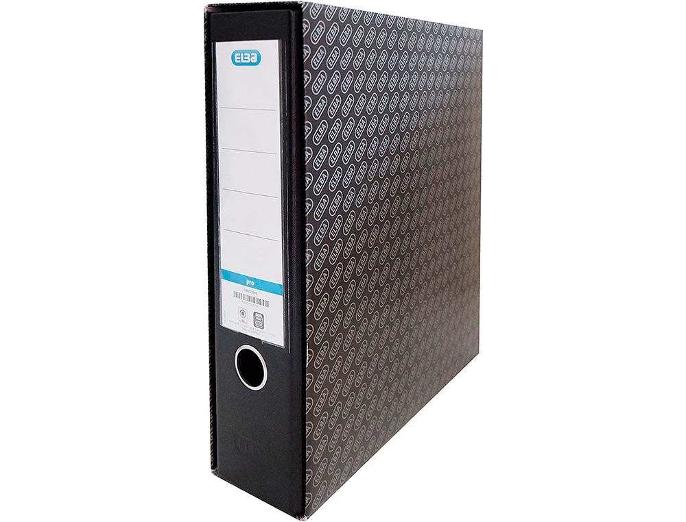 CAIXA PARA PASTA DE ARQUIVO DE ALAVANCA ELBA CARTAO FORRADO DIN A4 LOMBADA 85 MM PRETO