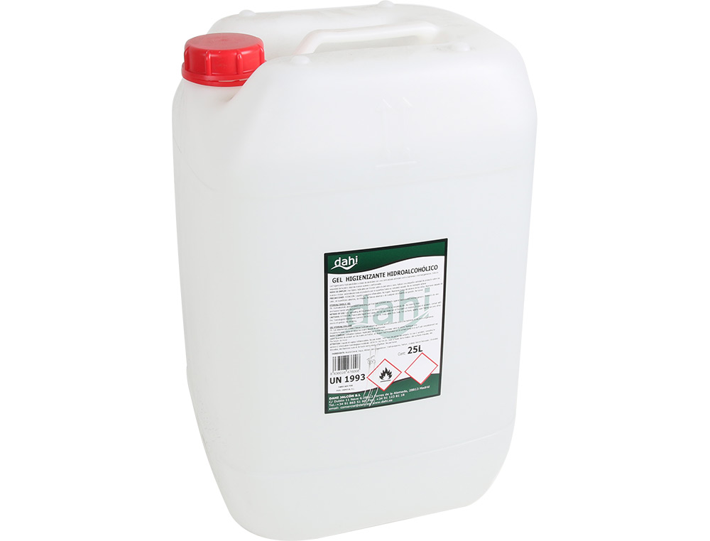 GEL HIDROALCOOLICO DAHI HIGIENIZANTE PARA MAOS GARRAFA DE 25 LITROS