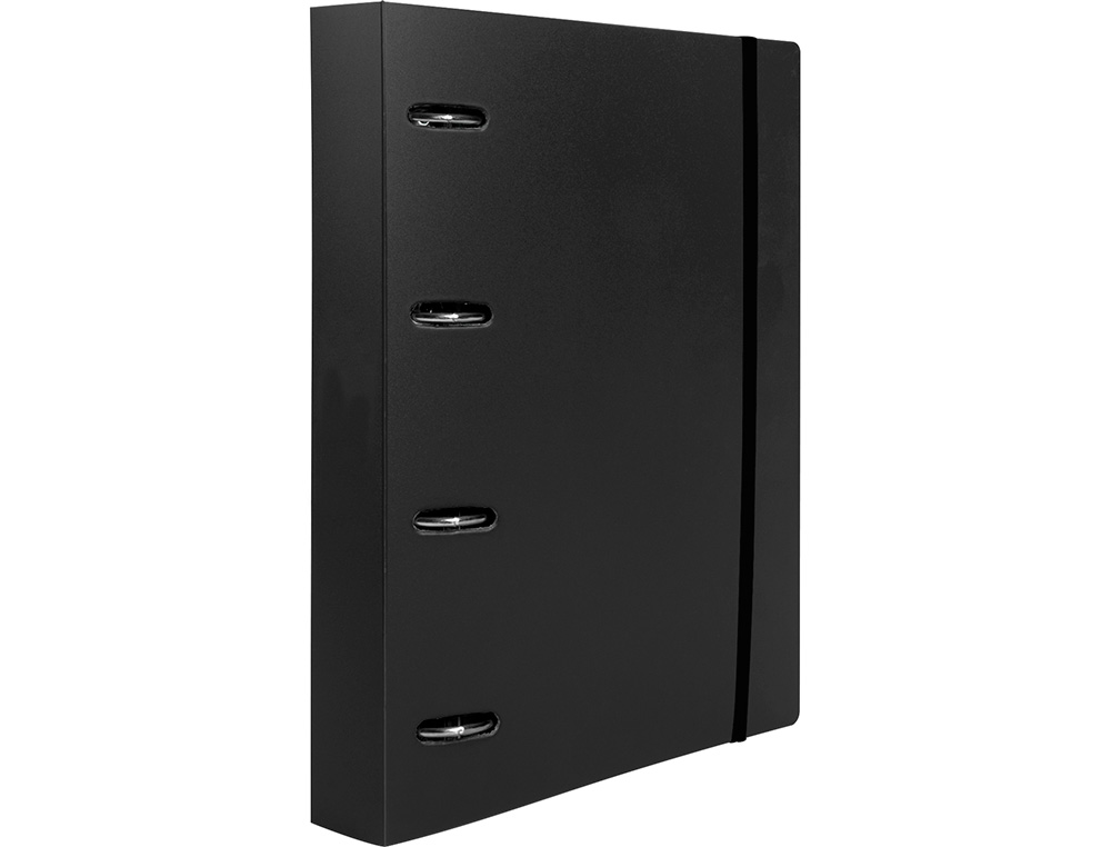 PASTA LIDERPAPEL COM RECARGA POLIPROPILENO DIN A4 4 ANEIS 25MM QUADRICULA 5MM PRETO OPACO