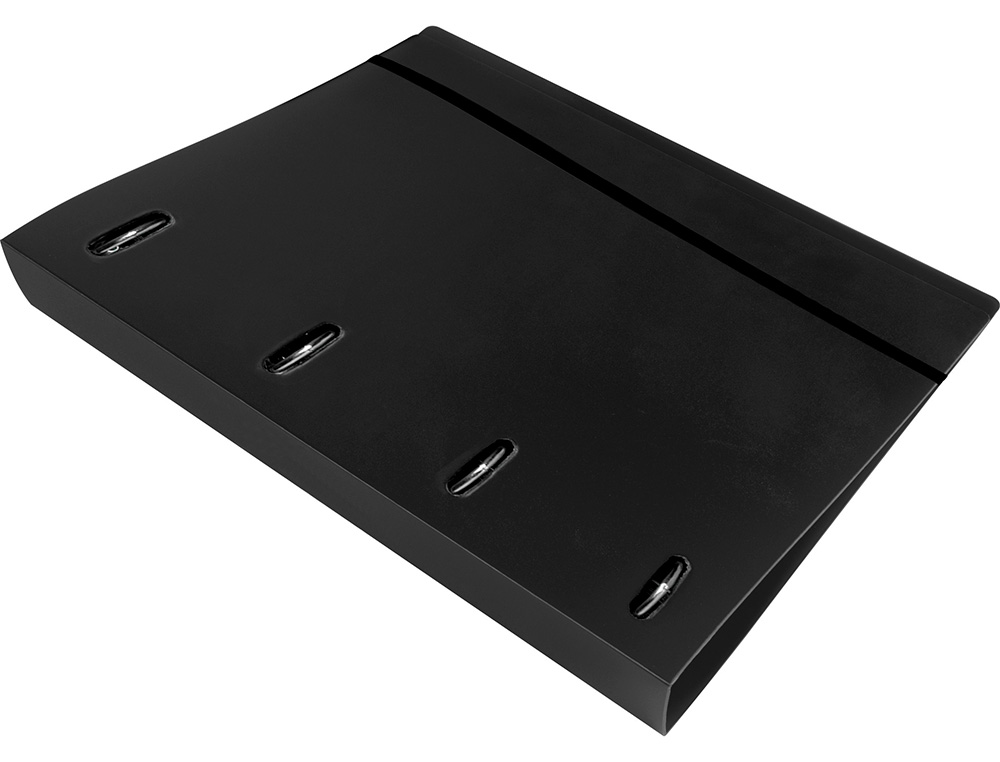 PASTA LIDERPAPEL COM RECARGA POLIPROPILENO DIN A4 4 ANEIS 25MM QUADRICULA 5MM PRETO OPACO
