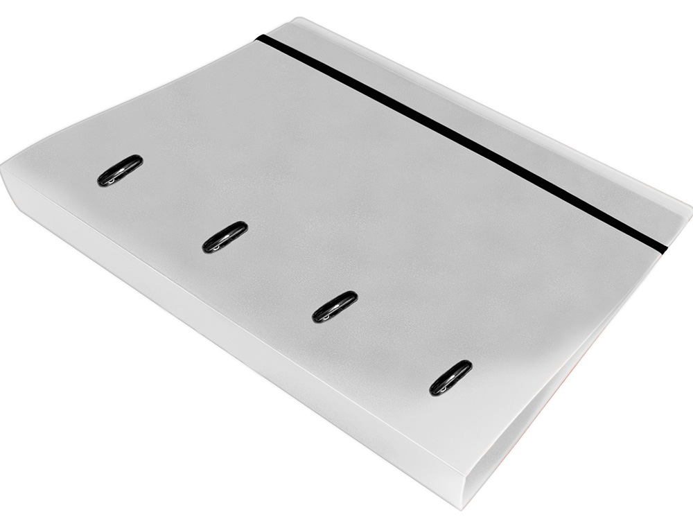 PASTA LIDERPAPEL COM RECARGA POLIPROPILENO DIN A4 4 ANEIS 25MM QUADRICULA 5MM TRANSPARENTE