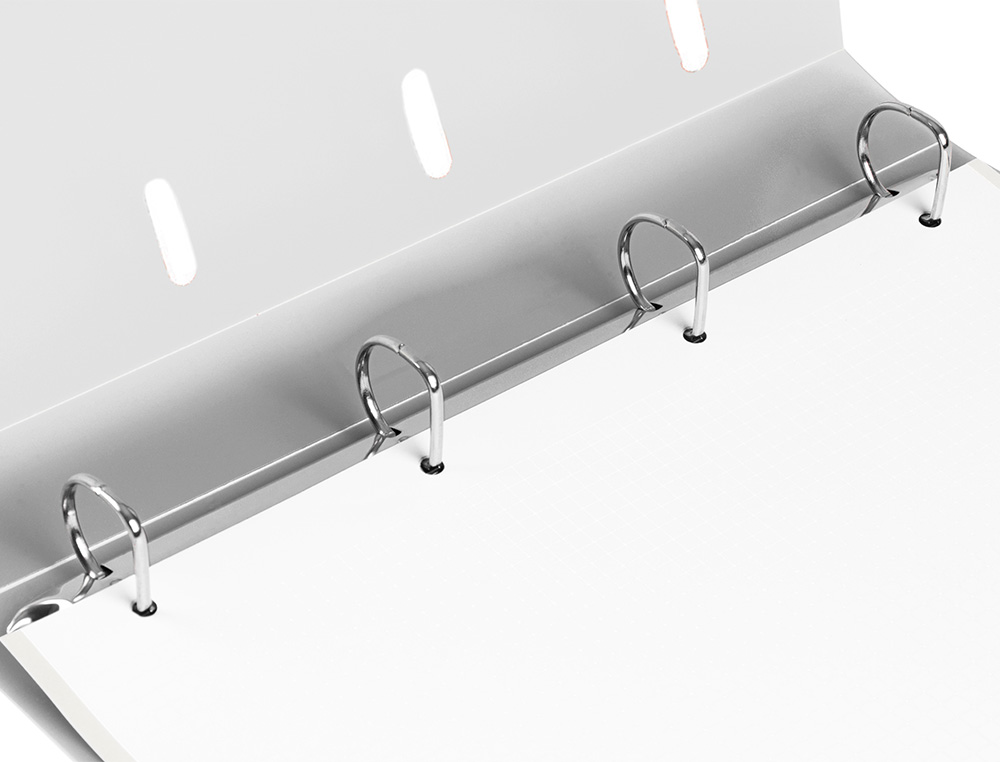 PASTA LIDERPAPEL COM RECARGA POLIPROPILENO DIN A4 4 ANEIS 25MM QUADRICULA 5MM TRANSPARENTE