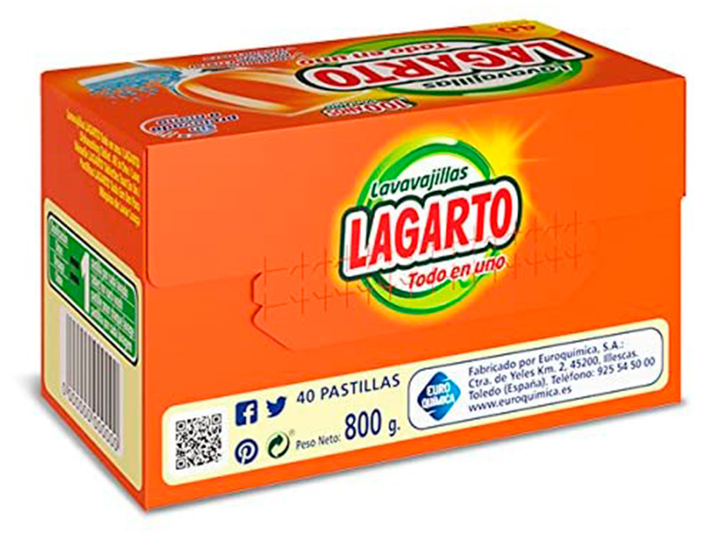 PASTILHAS PARA A LOIA LAGARTO TUDO-EM-UM DESEMCRUSTANTE PROTEGE O VIDRO E O AO SEM PR-LAVAGEM CAIXA DE 40 UNIDADES